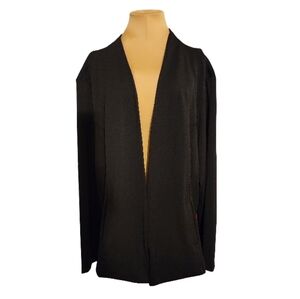 Lemon Tart Plus‎ 4X Black Open Front Blazer Jacket Stretch Knit Lightweight